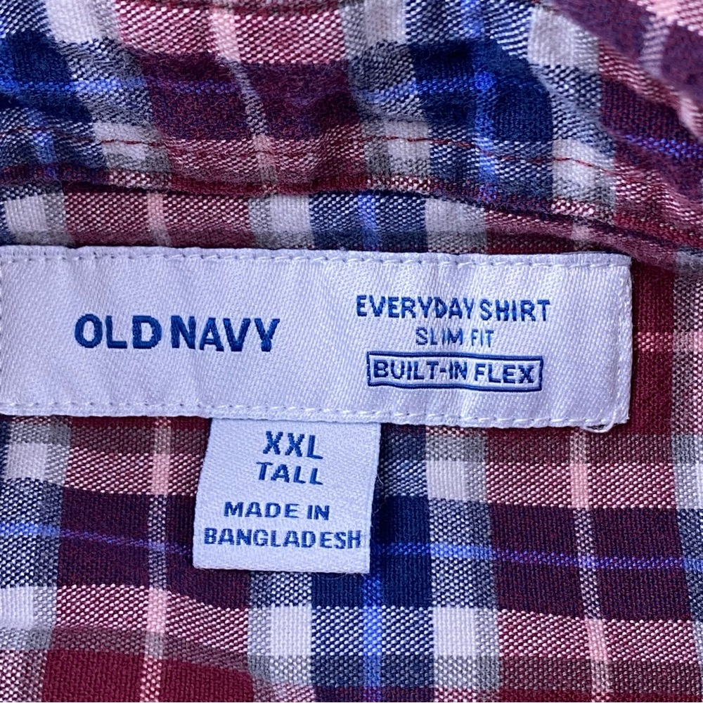 Old Navy Men’s Shirt 2XL Tall Long Sleeve Button Down Plaid Flannel Soft - Picture 7 of 9